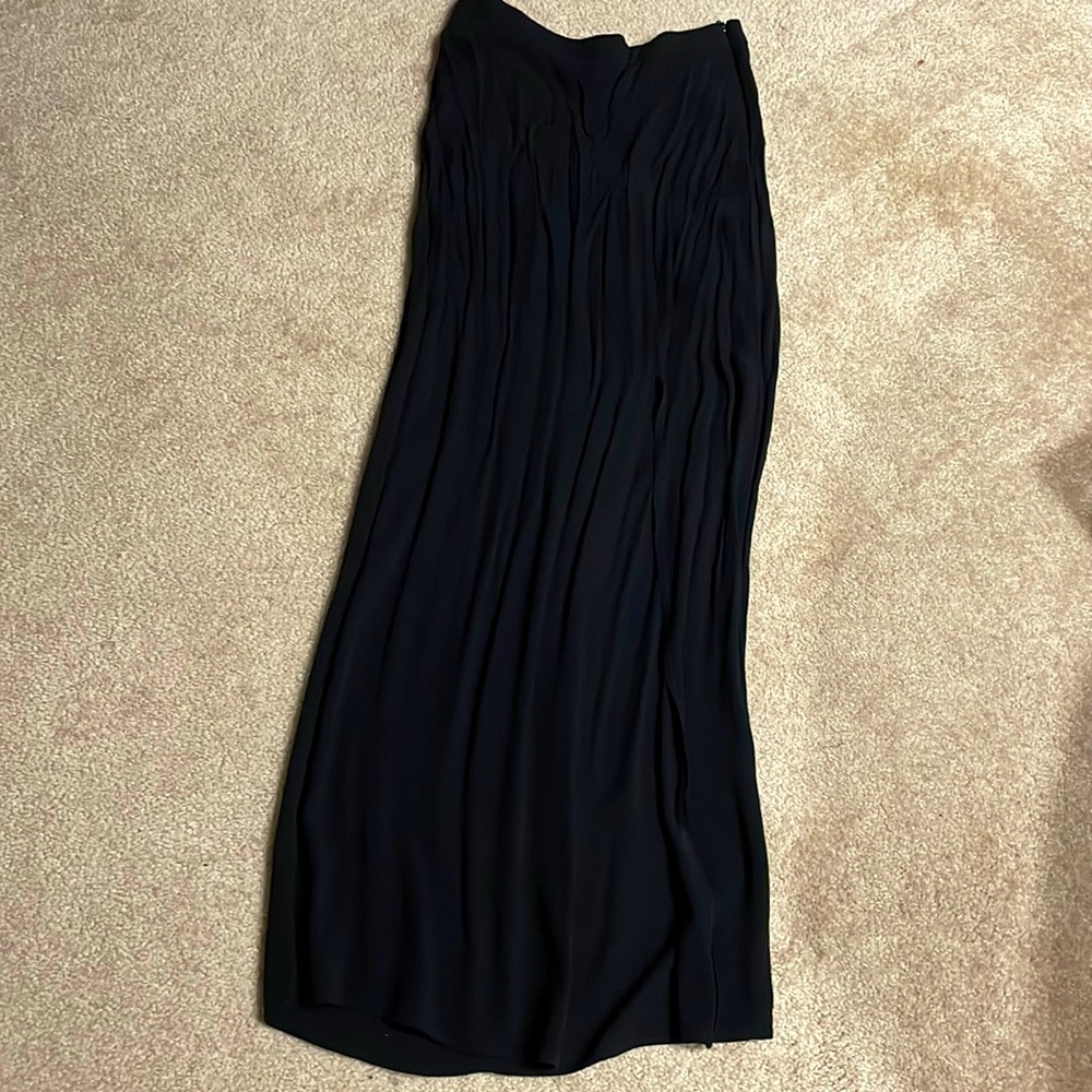 Long black skirt with slit